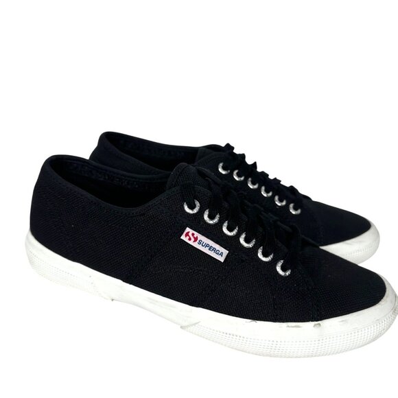 Superga Cotu Classic Sneakers Women’s US 10  Black Canvas Casual Shoes - Picture 1 of 11